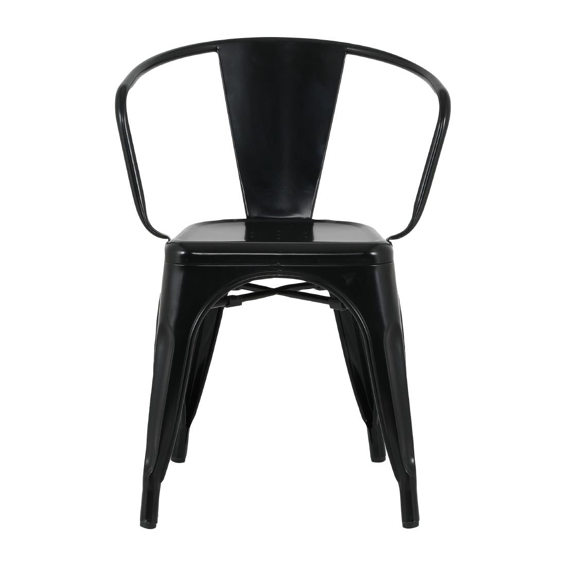 HZ806 Bolero Bistro Curve Arm Chairs Black (Set 4)