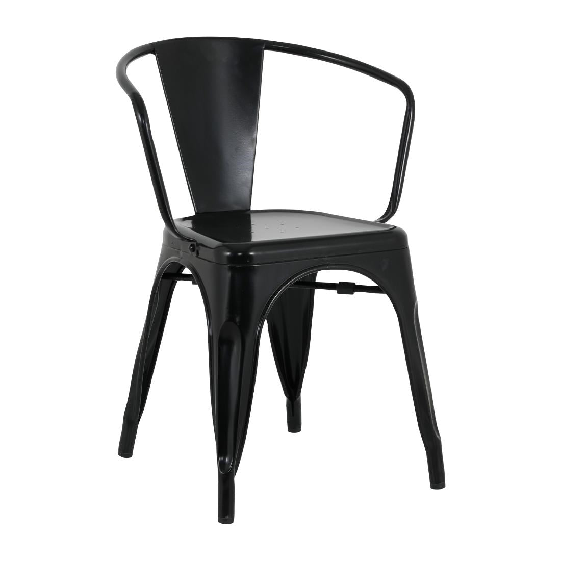 HZ806 Bolero Bistro Curve Arm Chairs Black (Set 4)