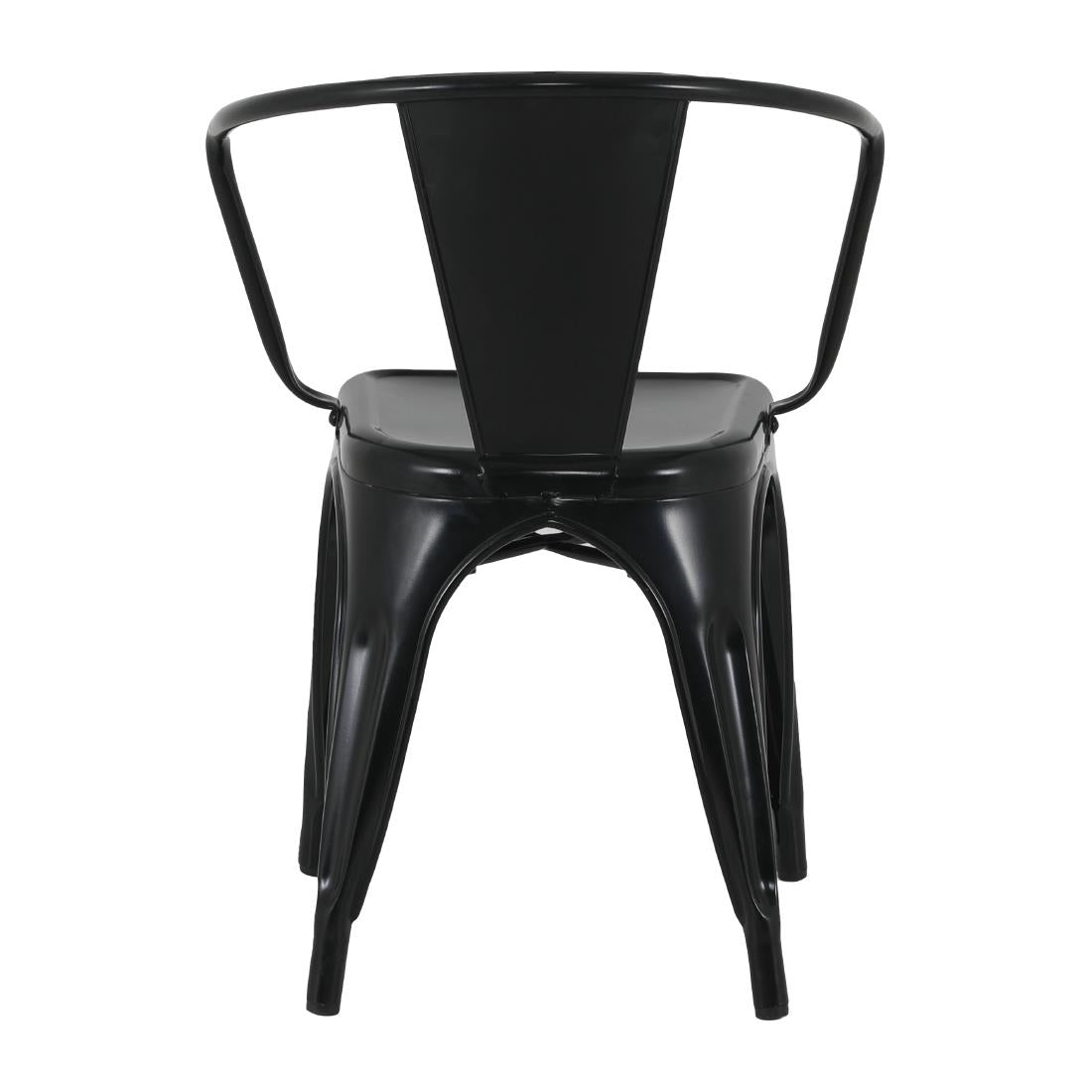HZ806 Bolero Bistro Curve Arm Chairs Black (Set 4)