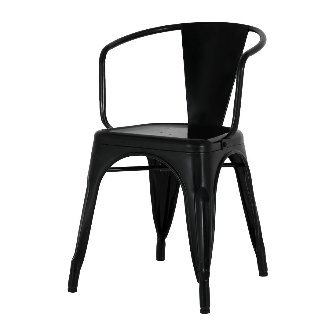 HZ806 Bolero Bistro Curve Arm Chairs Black (Set 4)