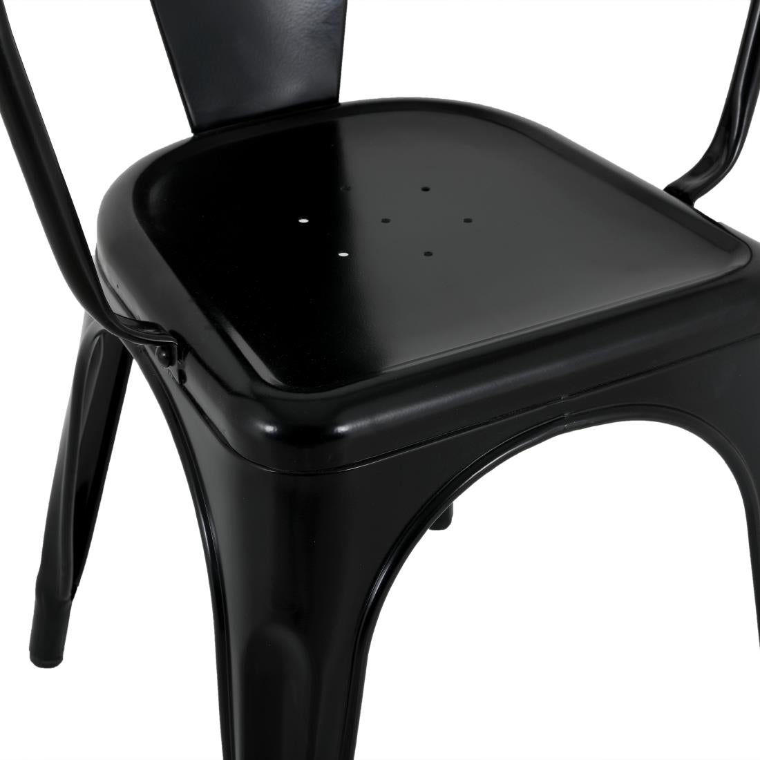 HZ806 Bolero Bistro Curve Arm Chairs Black (Set 4)