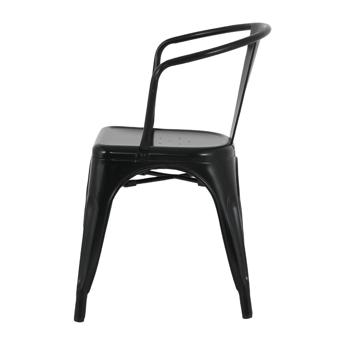 HZ806 Bolero Bistro Curve Arm Chairs Black (Set 4)