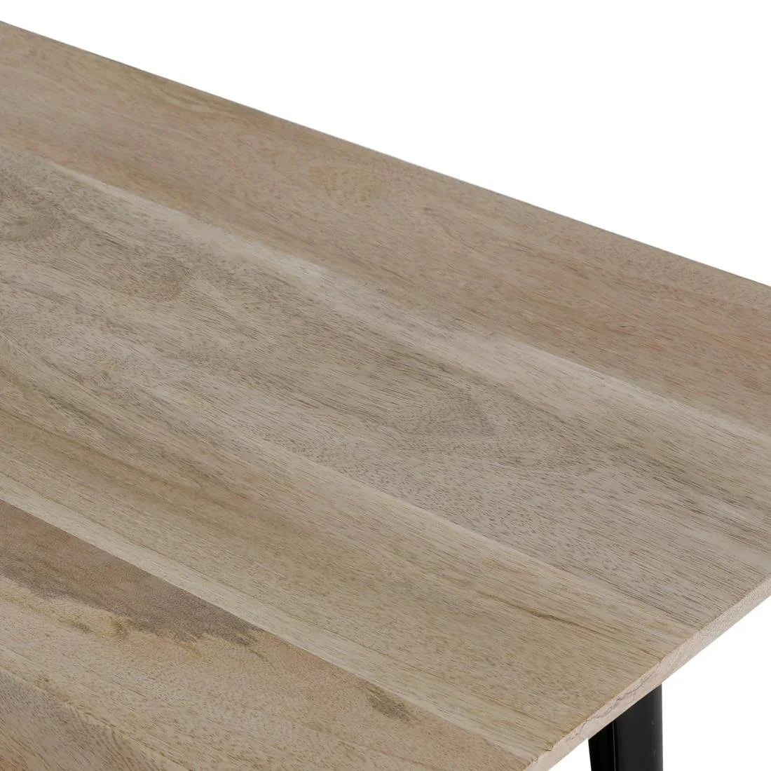 HZ808 Bolero Bistro Indoor Dining Table Plain Mango Wood Top Black 1450x880mm