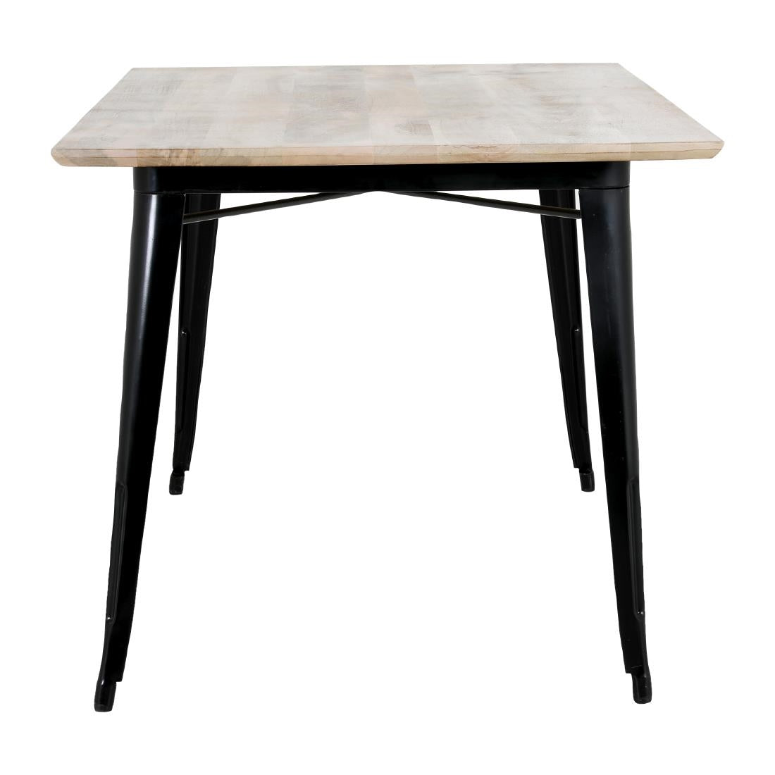 HZ808 Bolero Bistro Indoor Dining Table Plain Mango Wood Top Black 1450x880mm