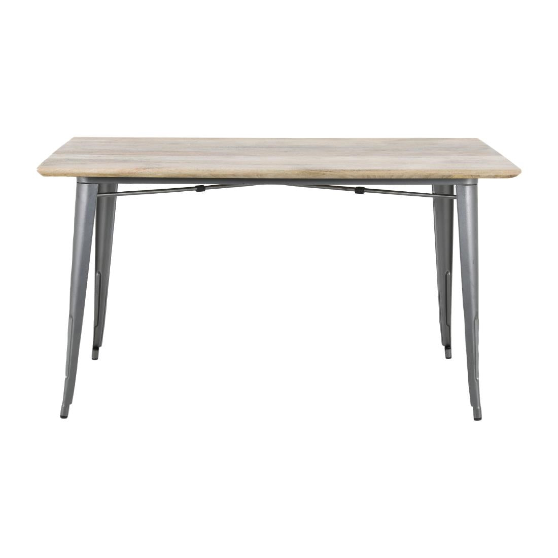 HZ809 Bolero Bistro Indoor Dining Table Plain Mango Wood Top Gun Metal 1450x880mm