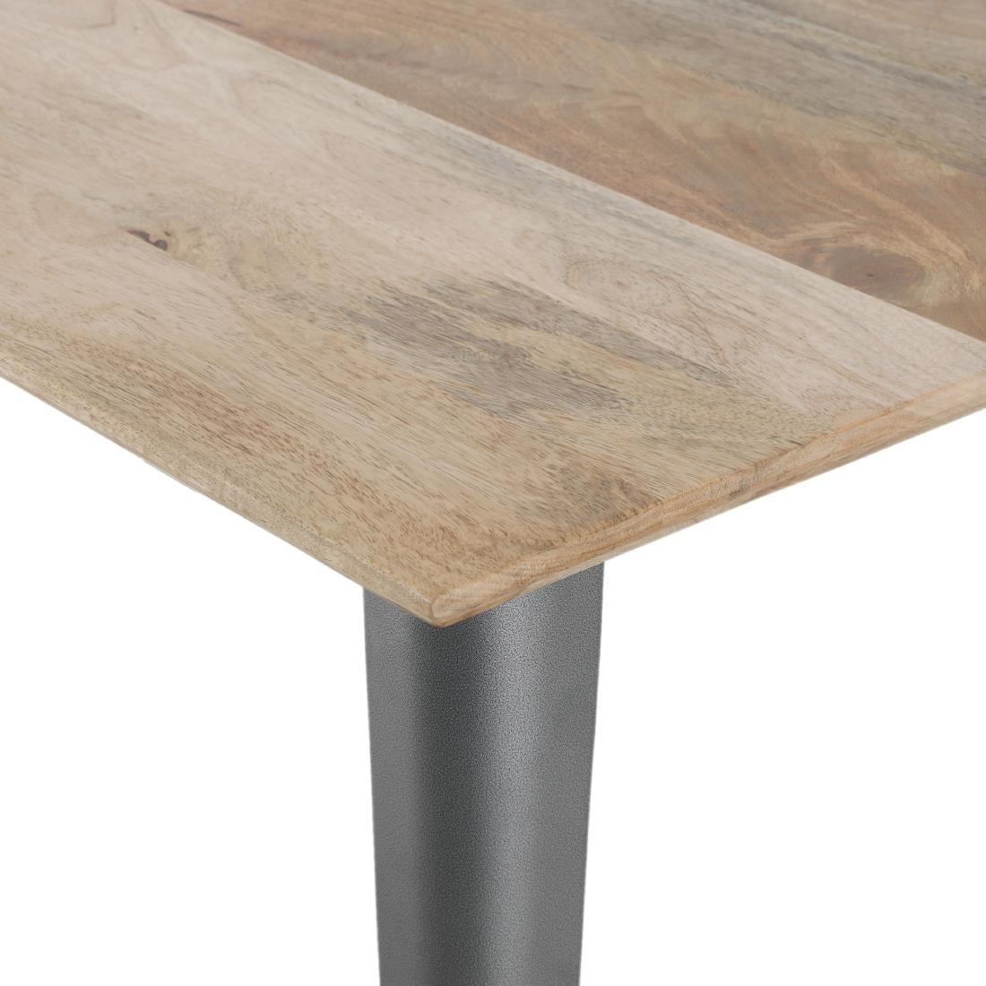 HZ809 Bolero Bistro Indoor Dining Table Plain Mango Wood Top Gun Metal 1450x880mm