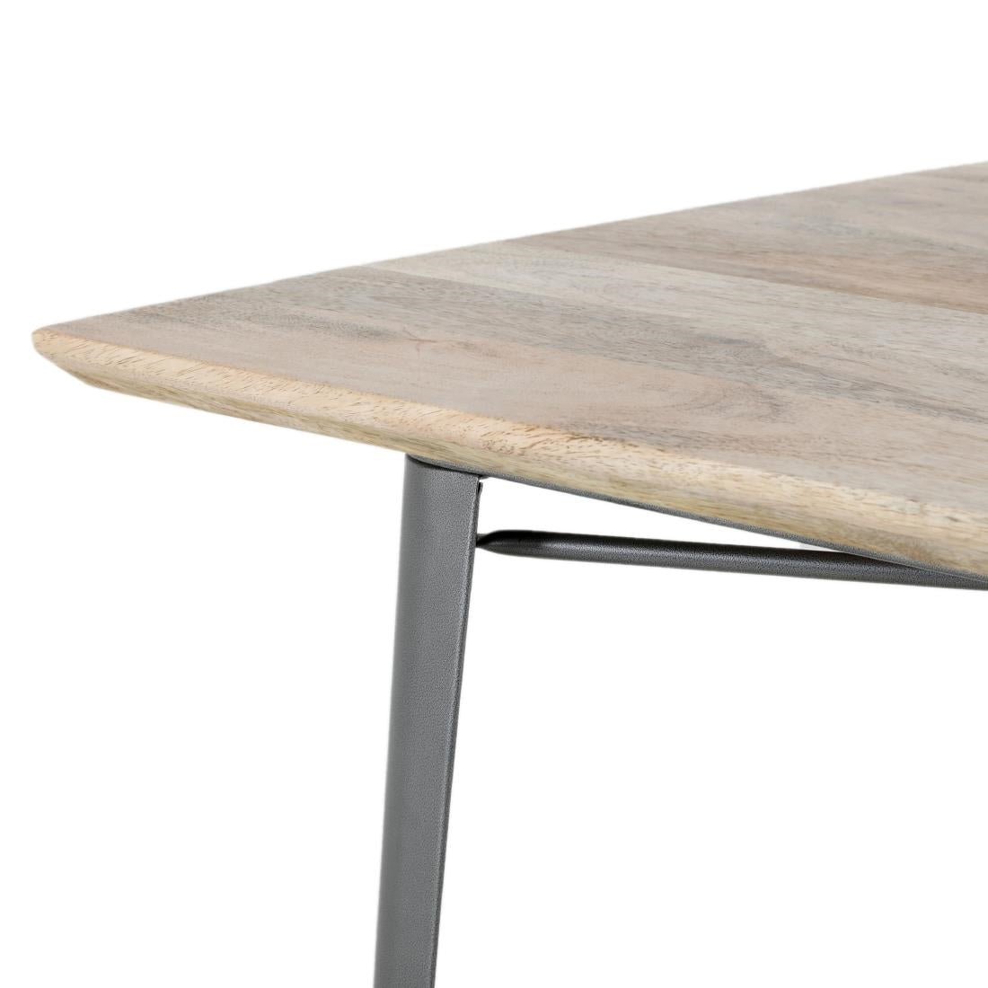 HZ809 Bolero Bistro Indoor Dining Table Plain Mango Wood Top Gun Metal 1450x880mm