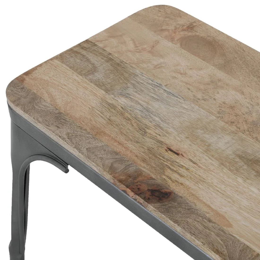HZ815 Bolero Bistro Indoor Bench Plain Mango Wood Top Gun Metal 1000x370mm (Set 2)