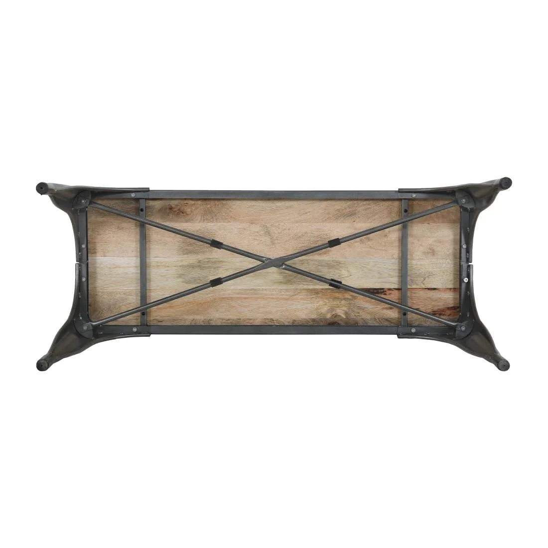 HZ815 Bolero Bistro Indoor Bench Plain Mango Wood Top Gun Metal 1000x370mm (Set 2)