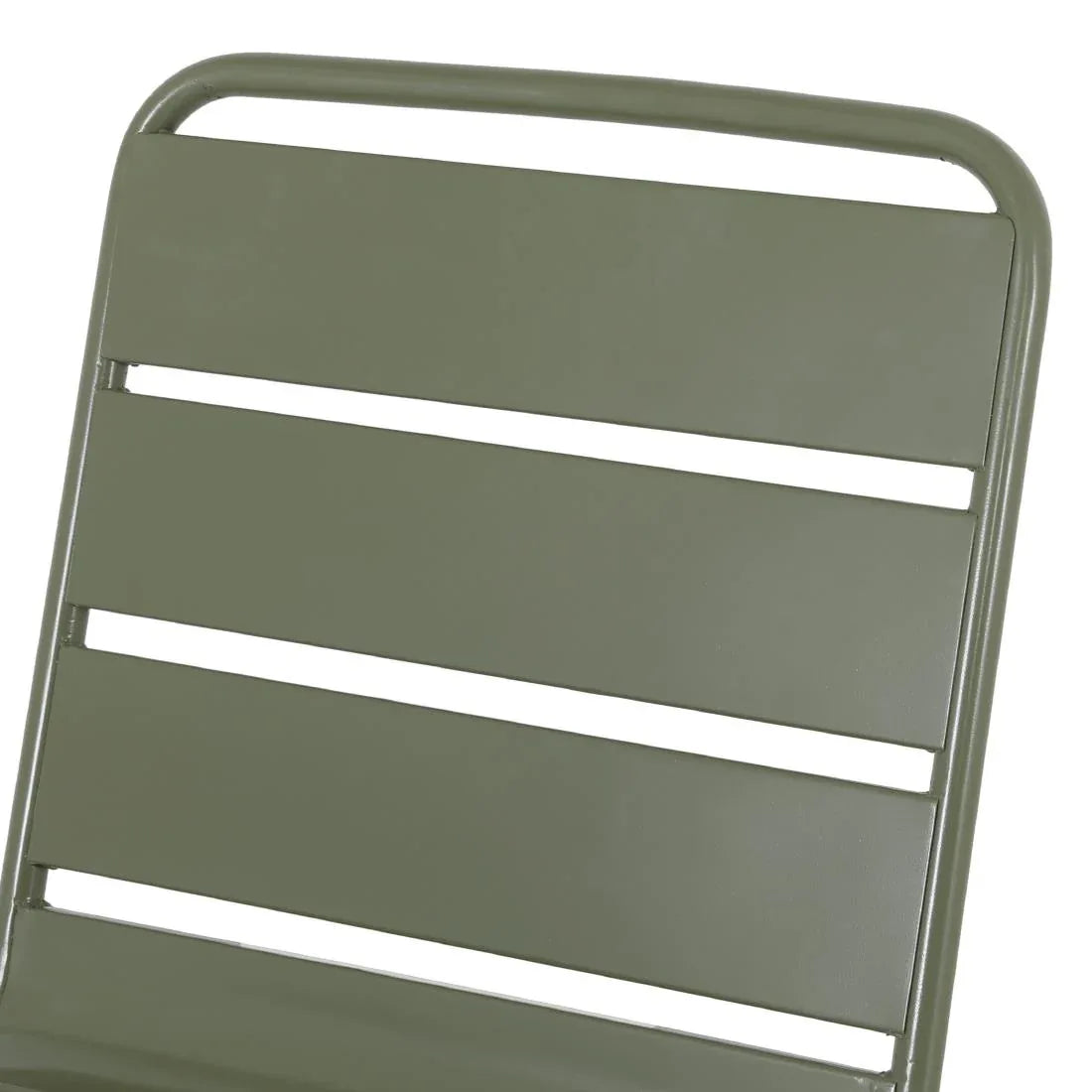 HZ818 Bolero Amalfi Slatted Steel Side Chairs Olive Green (Set 4)