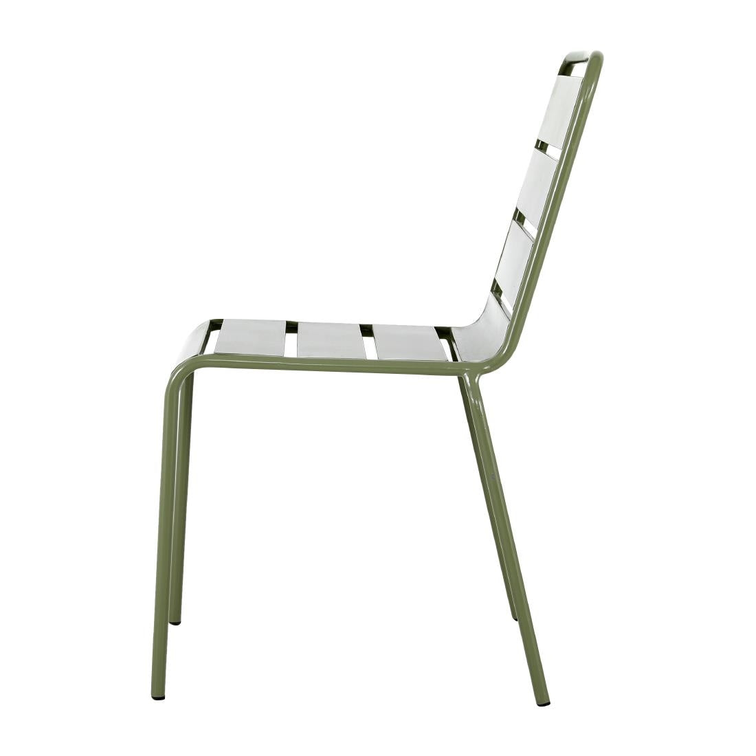 HZ818 Bolero Amalfi Slatted Steel Side Chairs Olive Green (Set 4)