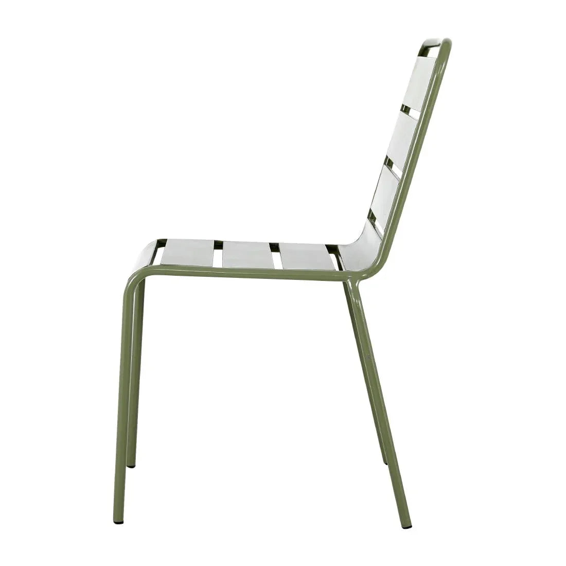 HZ818 Bolero Amalfi Slatted Steel Side Chairs Olive Green (Set 4)