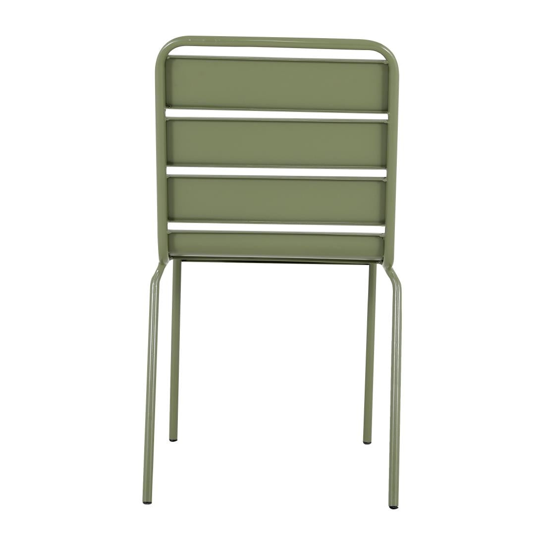 HZ818 Bolero Amalfi Slatted Steel Side Chairs Olive Green (Set 4)