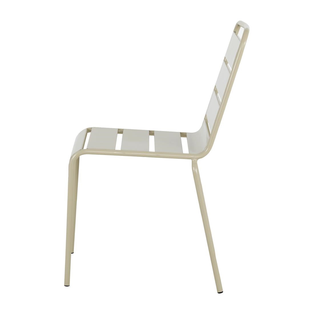 HZ819 Bolero Amalfi Slattted Steel Side Chairs - Taupe (Set 4)