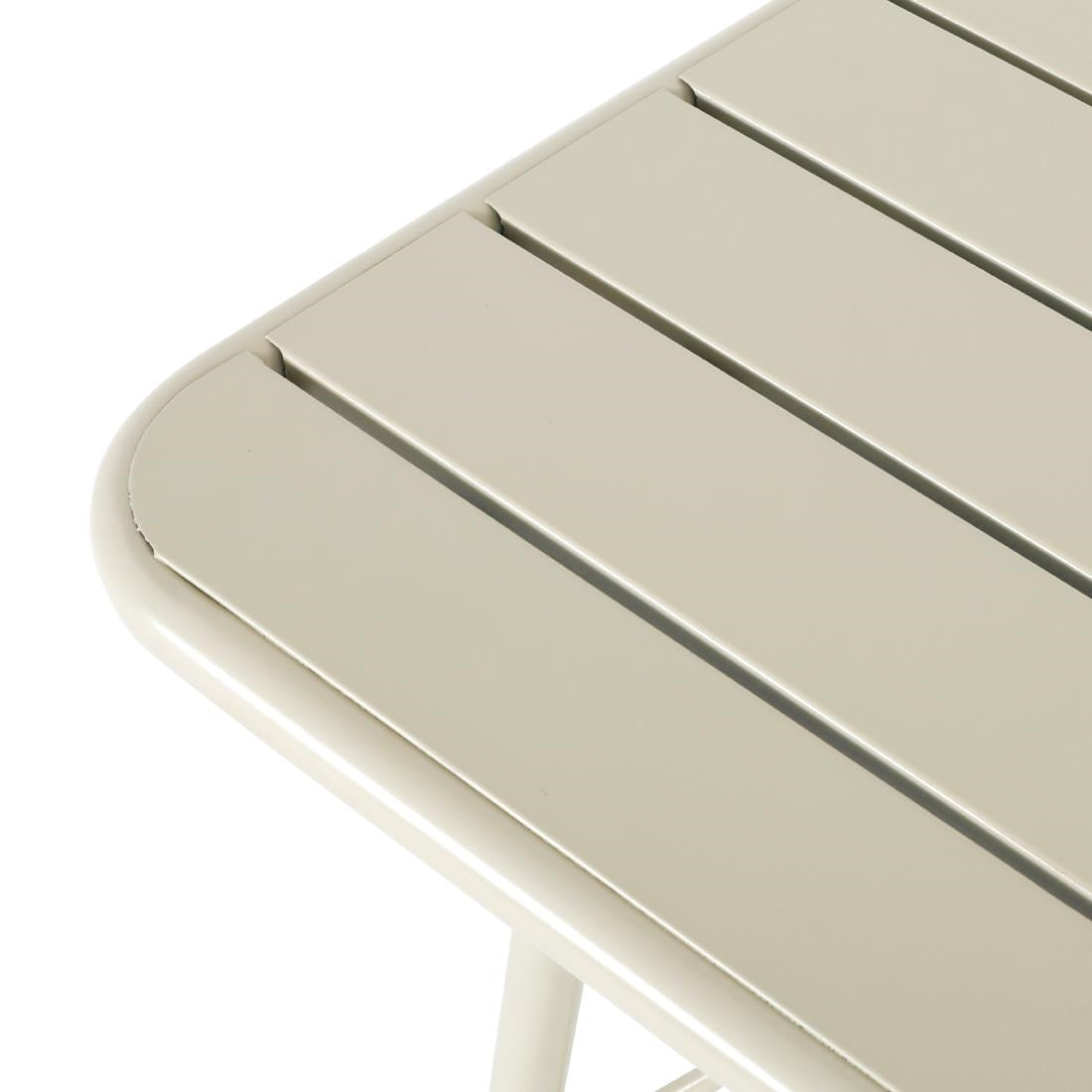 HZ821 Bolero Amalfi Slatted Steel Folding Table Taupe 700mm