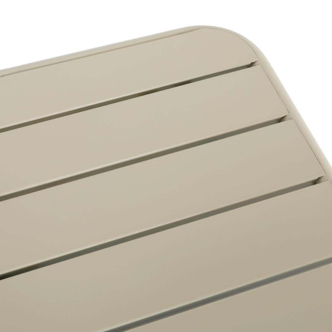HZ821 Bolero Amalfi Slatted Steel Folding Table Taupe 700mm