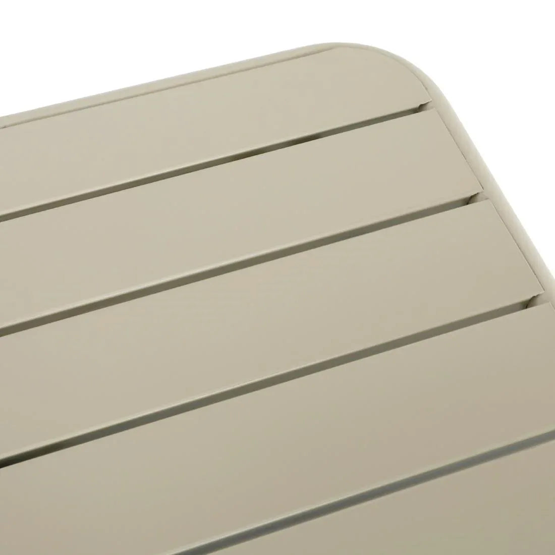 HZ821 Bolero Amalfi Slatted Steel Folding Table Taupe 700mm