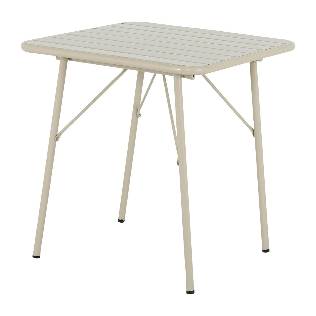 HZ821 Bolero Amalfi Slatted Steel Folding Table Taupe 700mm