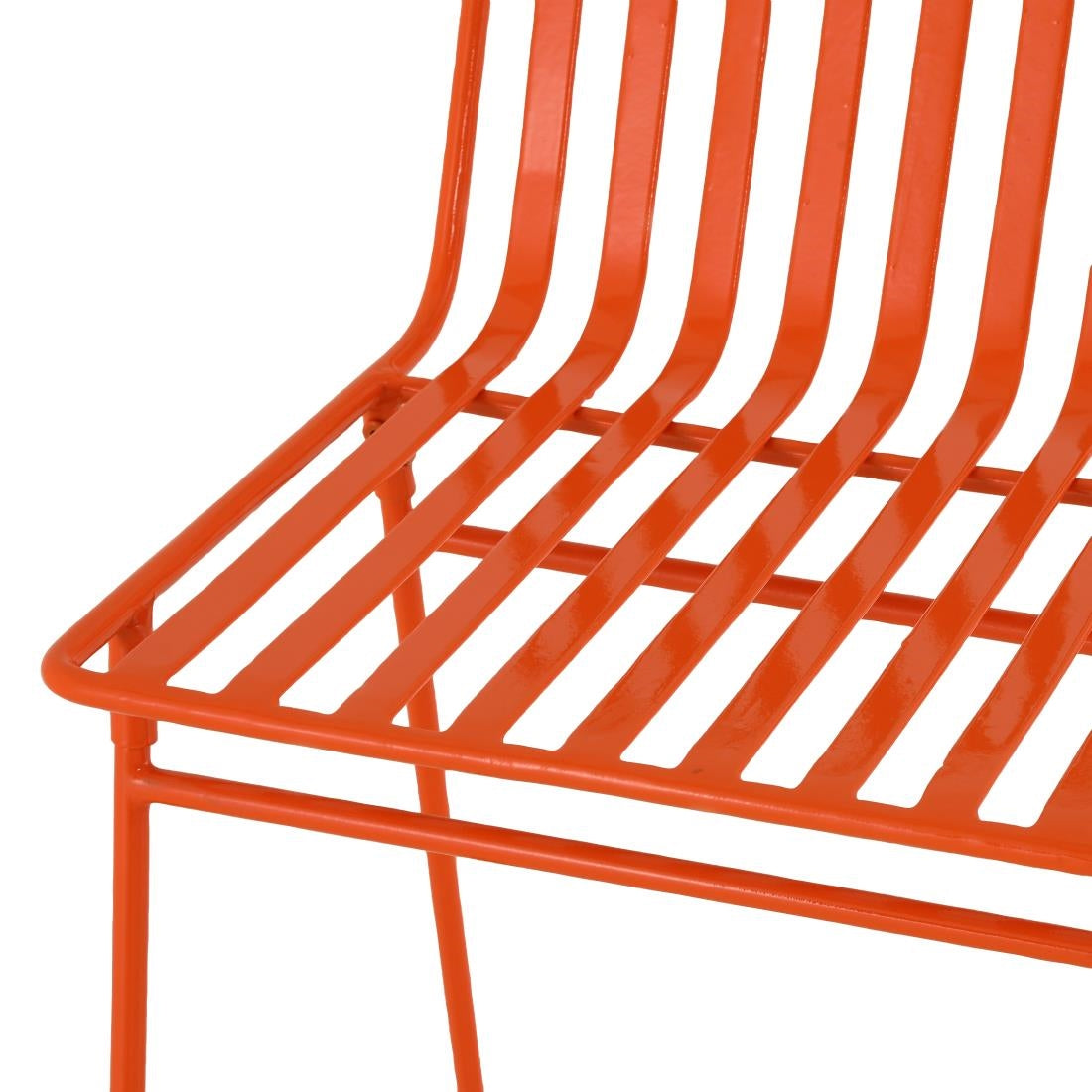 Bolero Spritz Slatted Bar Stools Vibrant Orange (2 Pack)