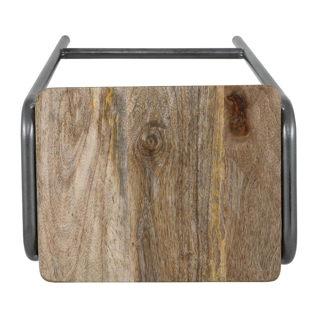 Bolero Cantina Compact Bar Stools with Mango Wood Seat Pad Gunmetal (4 Pack)