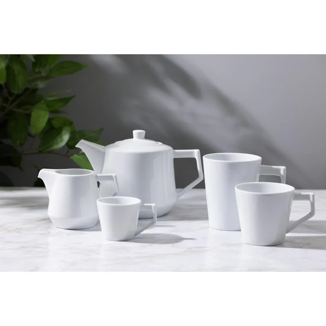 HZ864 Olympia Whiteware Deco Teapot 820ml (Box 2)