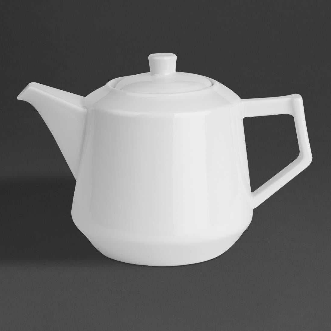 HZ864 Olympia Whiteware Deco Teapot 820ml (Box 2)