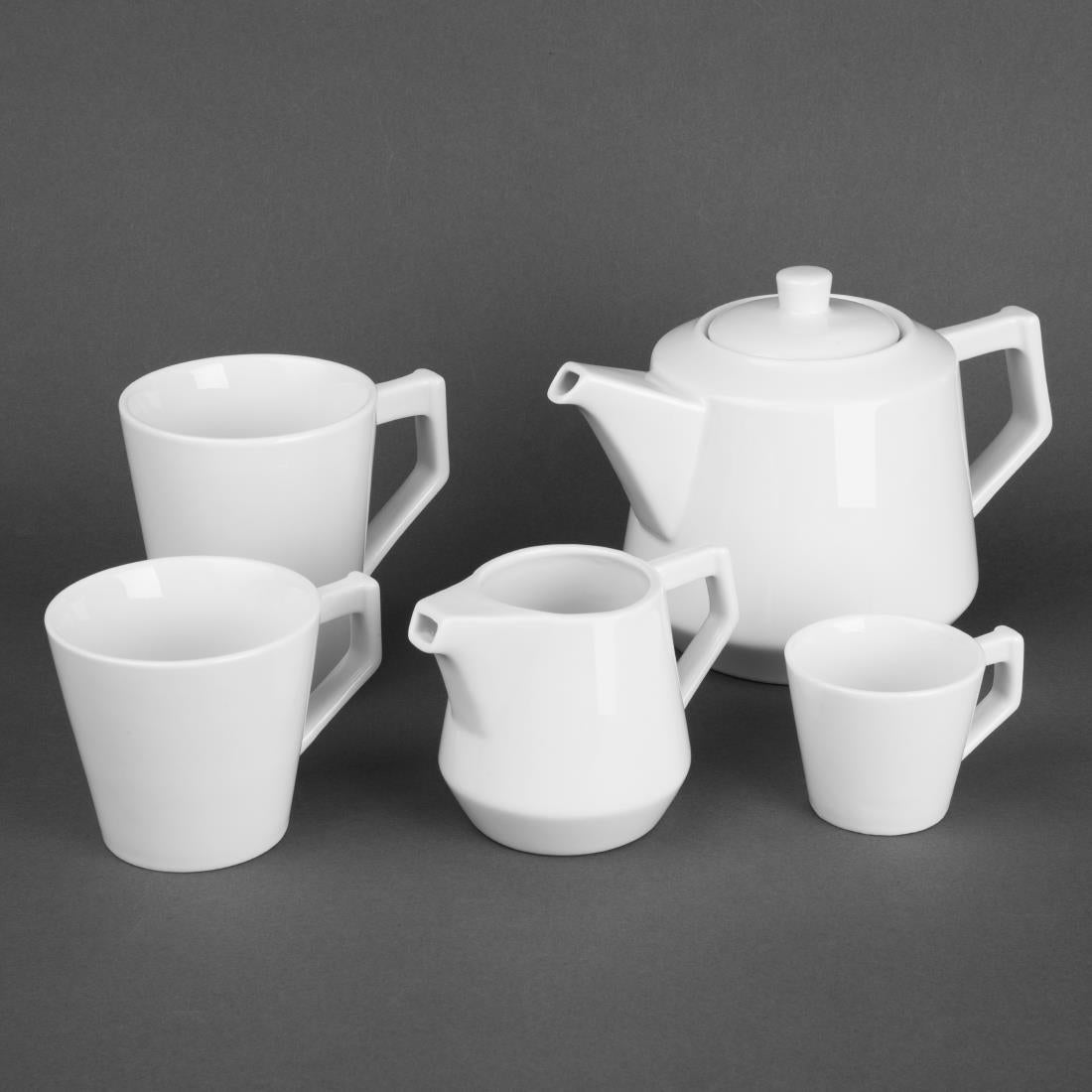 HZ864 Olympia Whiteware Deco Teapot 820ml (Box 2)