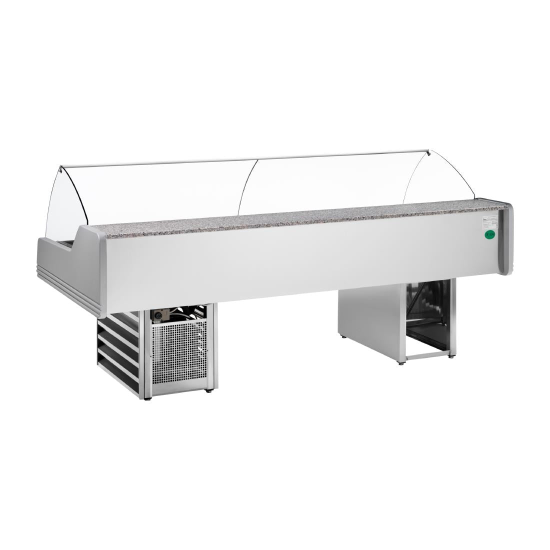 HZ879-150 - Zoin Saigon Fish Counter Grey with Azure Trim 1500mm