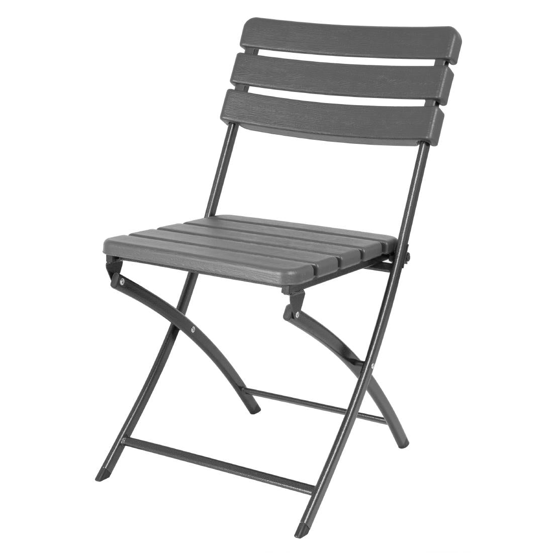HZ891 Bolero Folding PE Chair Grey Wood Effect (Set 2)