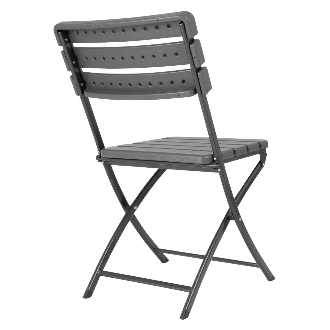 HZ891 Bolero Folding PE Chair Grey Wood Effect (Set 2)
