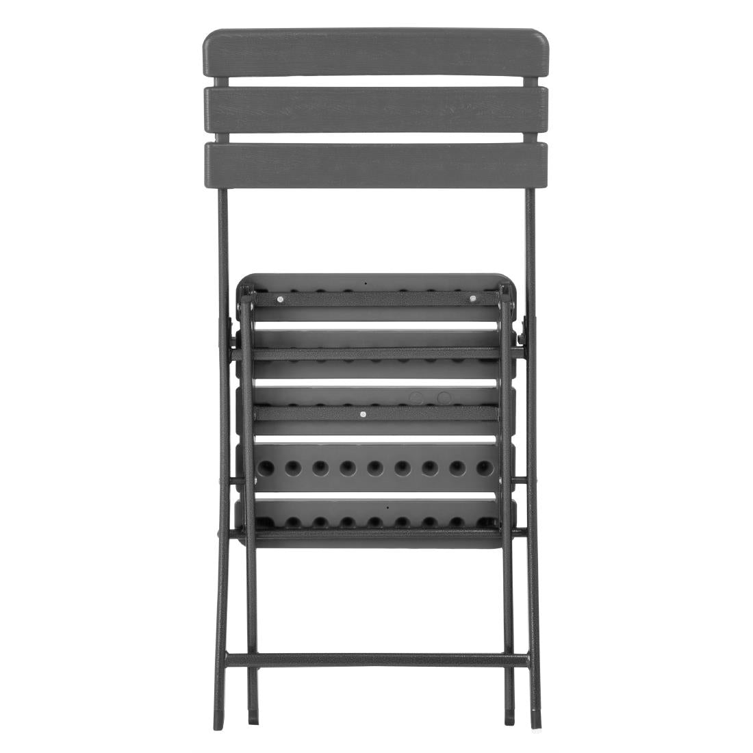 HZ891 Bolero Folding PE Chair Grey Wood Effect (Set 2)