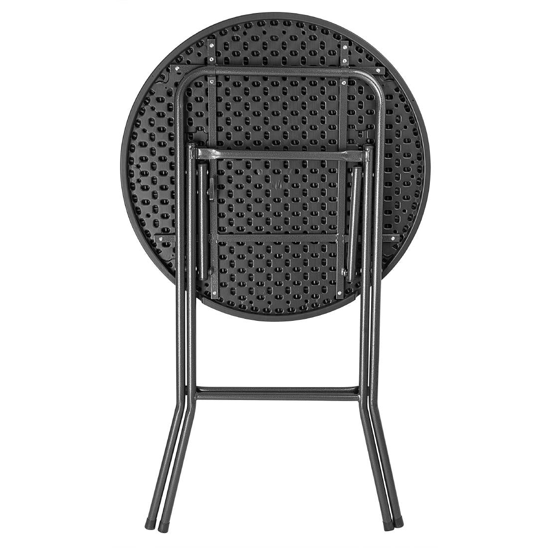 HZ892 Bolero Folding HDPE Bar Table Black Wood Design - 800mm