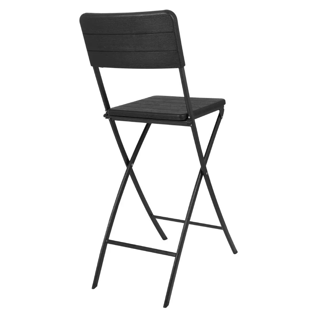 HZ893 Bolero Folding PE Bar Chair Black Wood Design (Set 2)