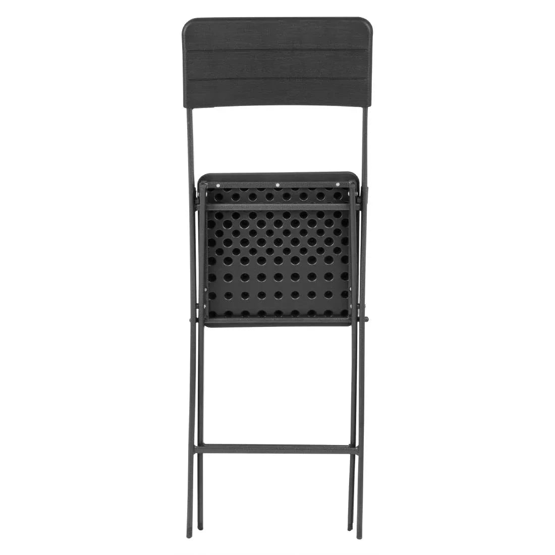 HZ893 Bolero Folding PE Bar Chair Black Wood Design (Set 2)