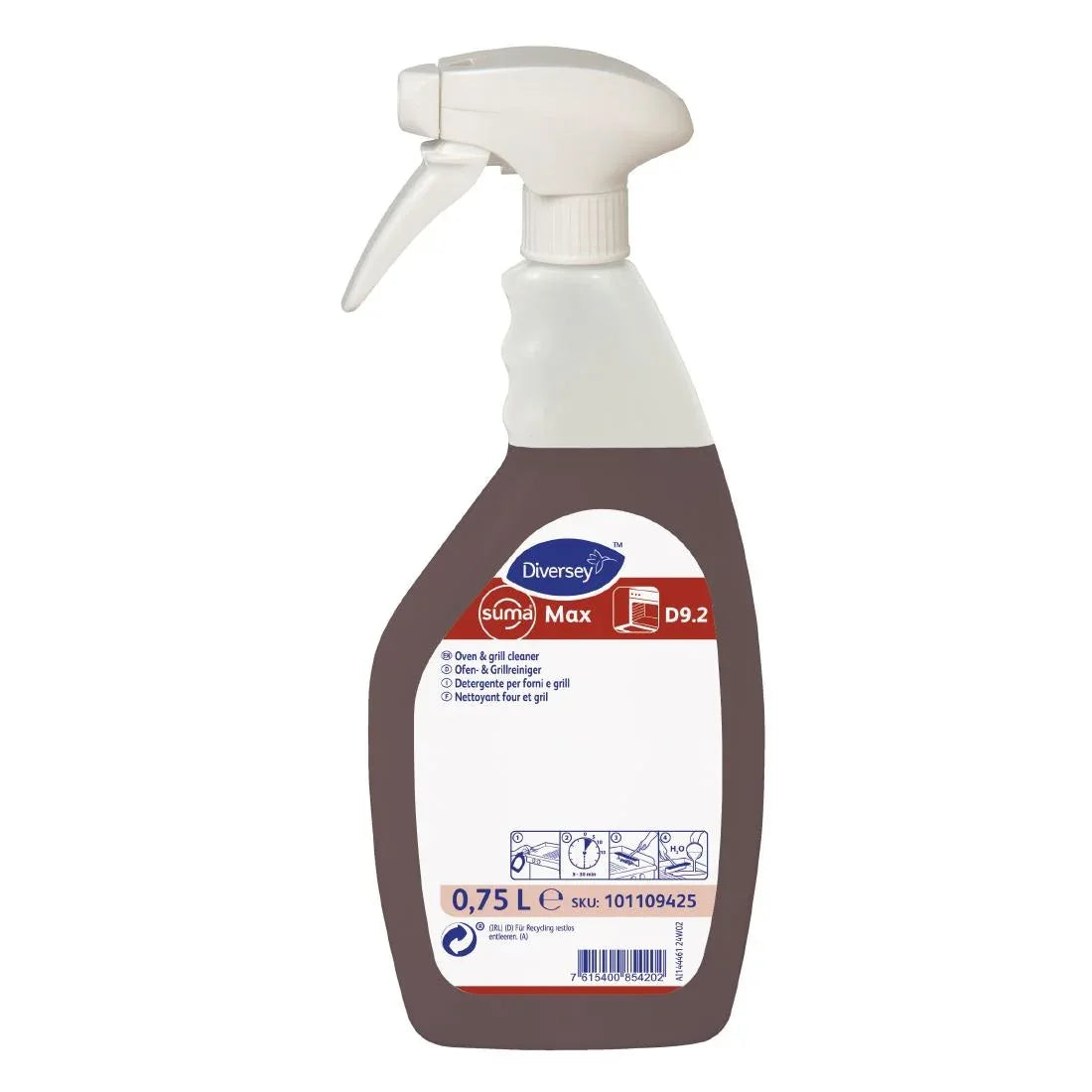 HZ934 - Diversey Suma Max D9.2 Oven & Grill Cleaner 750ml (6 Pack)