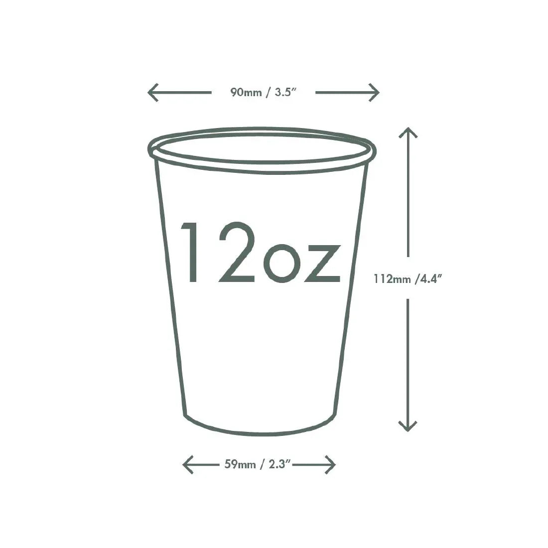 HZ940 Vegware Paper Cold Cups 89-Series 12oz/360ml (1000 Pack)