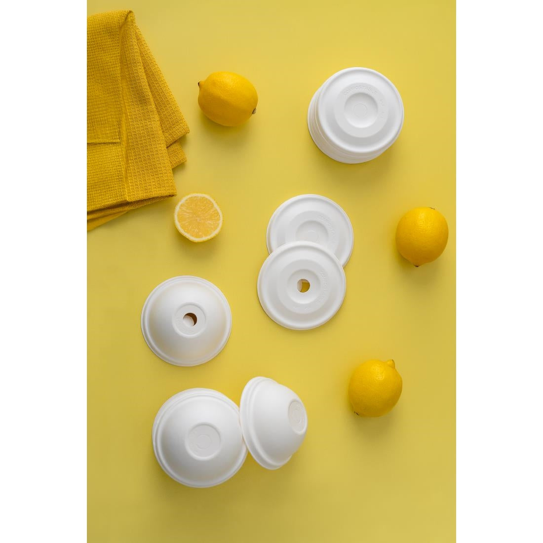 HZ943 Vegware Nourish Moulded Fibre Cold Cup Dome Lids with Hole 89-Series (1000 Pack)