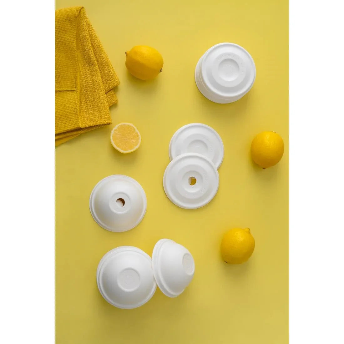 HZ943 Vegware Nourish Moulded Fibre Cold Cup Dome Lids with Hole 89-Series (1000 Pack)