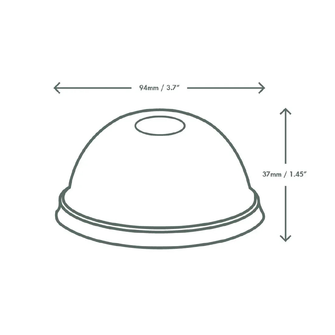 HZ943 Vegware Nourish Moulded Fibre Cold Cup Dome Lids with Hole 89-Series (1000 Pack)
