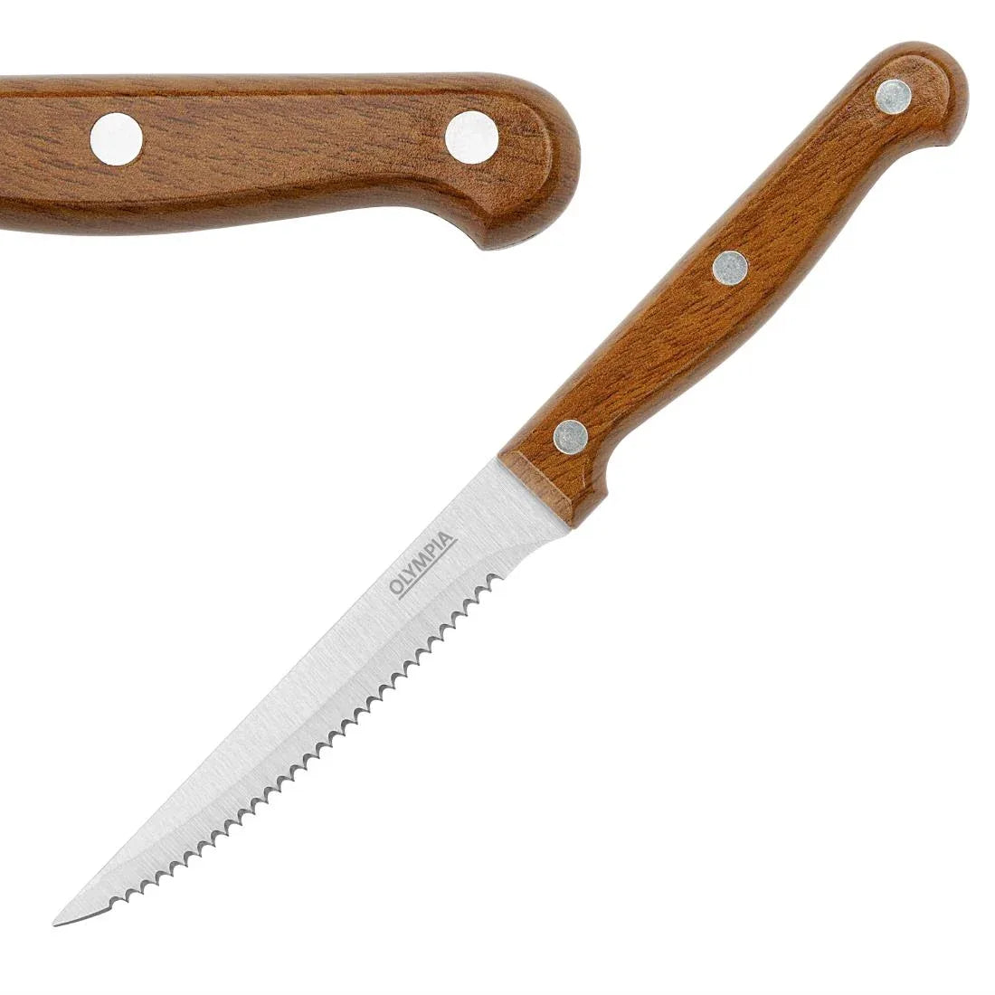 HZ970 Olympia Steak Knives PP Wood Effect Handle (Box 12)