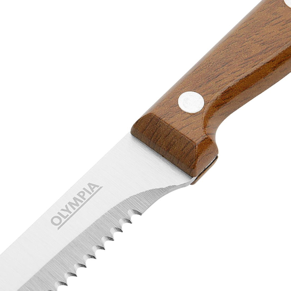 HZ970 Olympia Steak Knives PP Wood Effect Handle (Box 12)