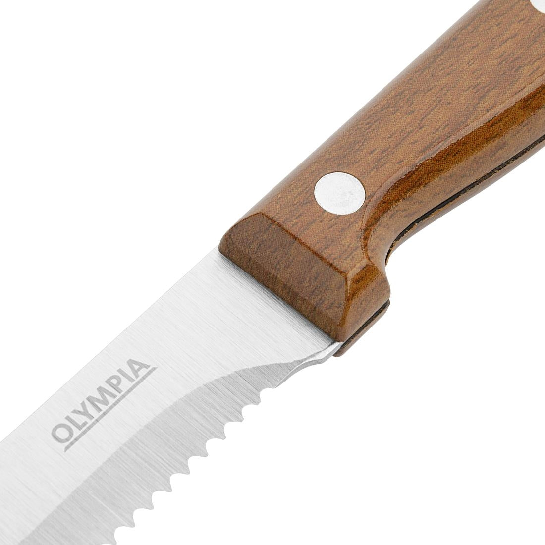 HZ972 Olympia Rounded Steak Knife PP Wood Effect Handle (Box 12)