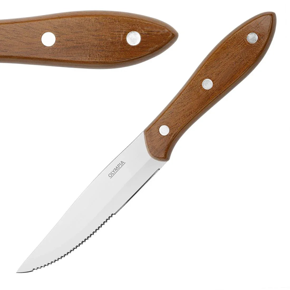 HZ973 Olympia Jumbo Steak Knife PP Wood Effect Handle (Box 12)