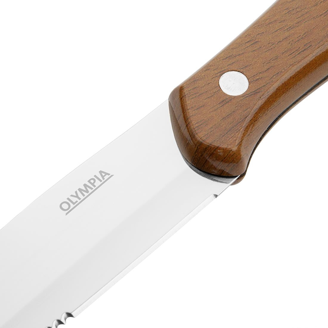 HZ973 Olympia Jumbo Steak Knife PP Wood Effect Handle (Box 12)