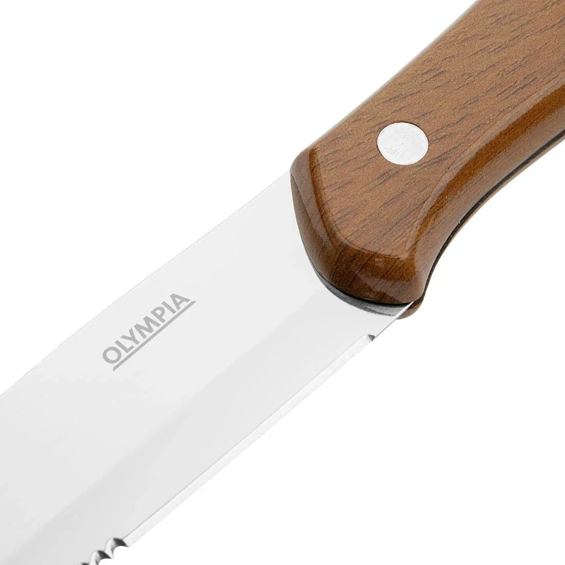 HZ973 Olympia Jumbo Steak Knife PP Wood Effect Handle (Box 12)