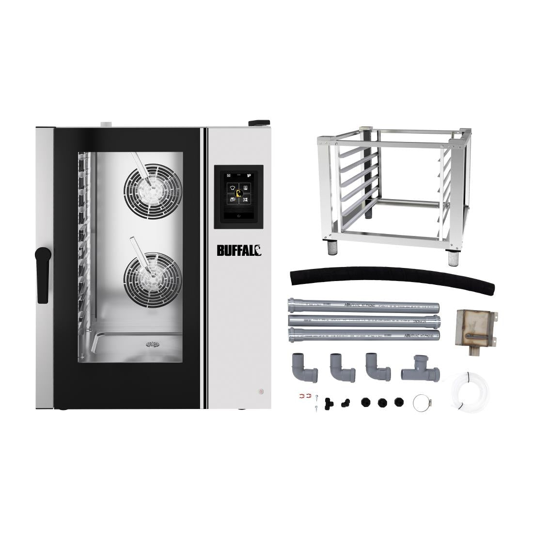 HZ979 - Buffalo Smart Touchscreen Combi Oven 11 x GN 1/1 with Stand & Installation Kit
