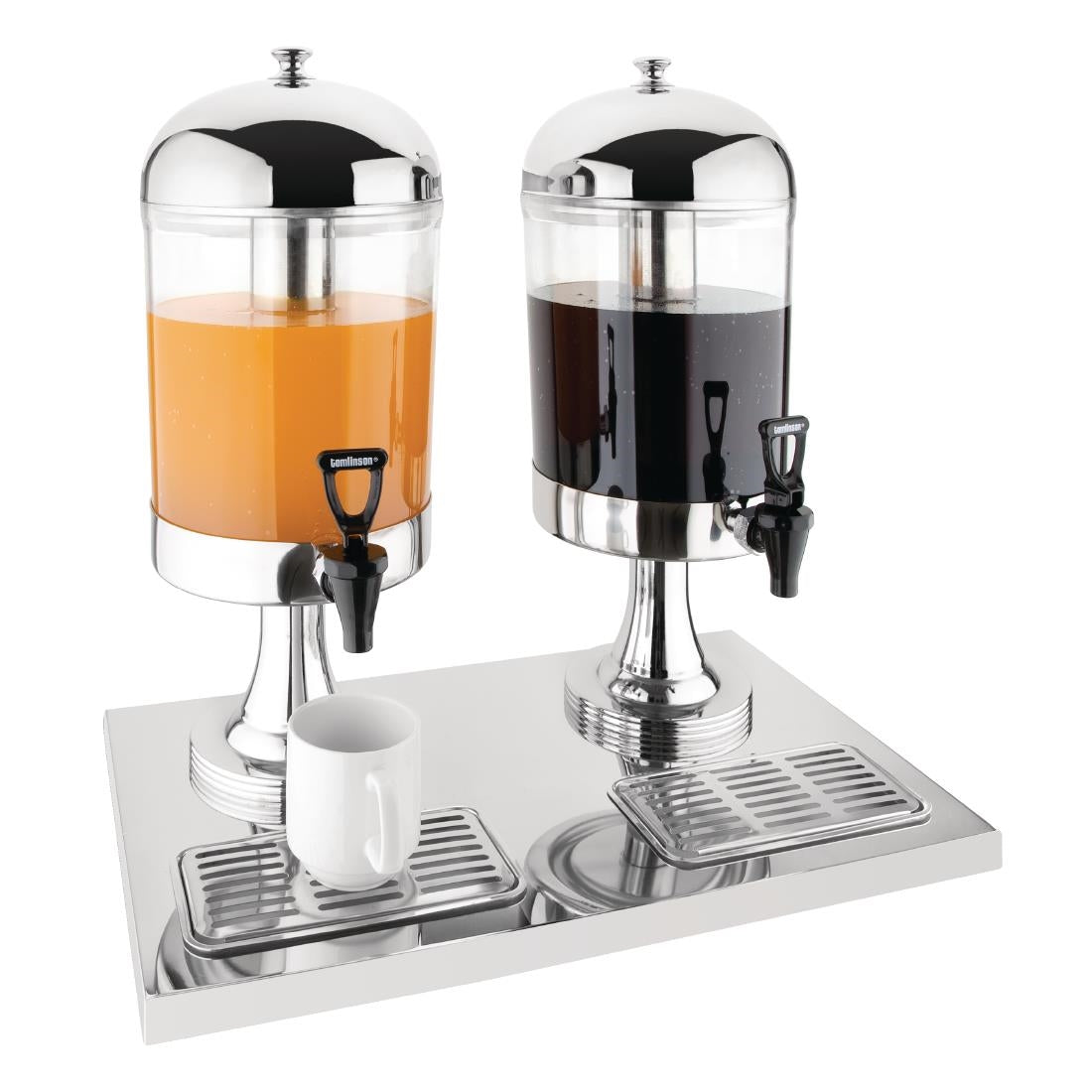 J184 Olympia Double Juice Dispenser with Drip Tray