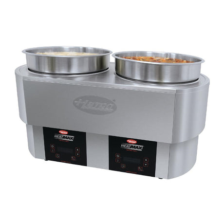 JA002 - Hatco Heatmax 2x 10Ltr Round 2x10Ltr Heated Well Counter Top Double Well RHW2-2