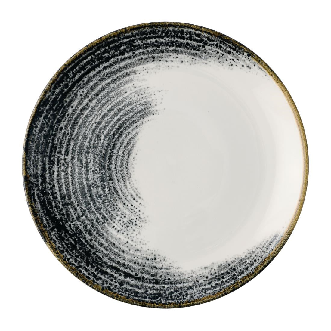 JA058 - Churchill Homespun Accents Black Evolve Coupe Plates 217mm (12 Pack)