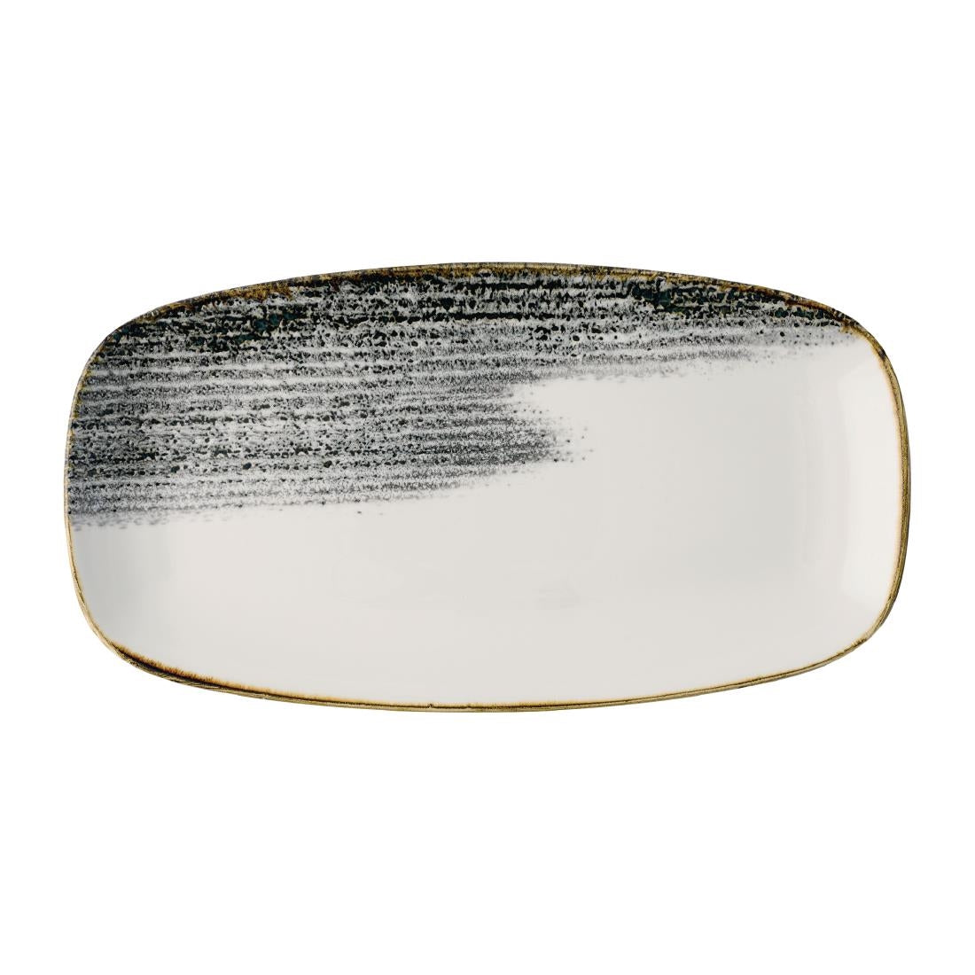 JA064 - Churchill Homespun Accents Black Oblong Chef's Plates 355x189mm (6 Pack)